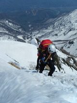 白馬岳主稜 残雪期アルパインクライミング DSCF1550