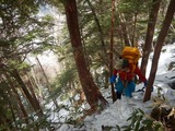 霞沢岳 西尾根 残雪期アルパインクライミング DSCN3997