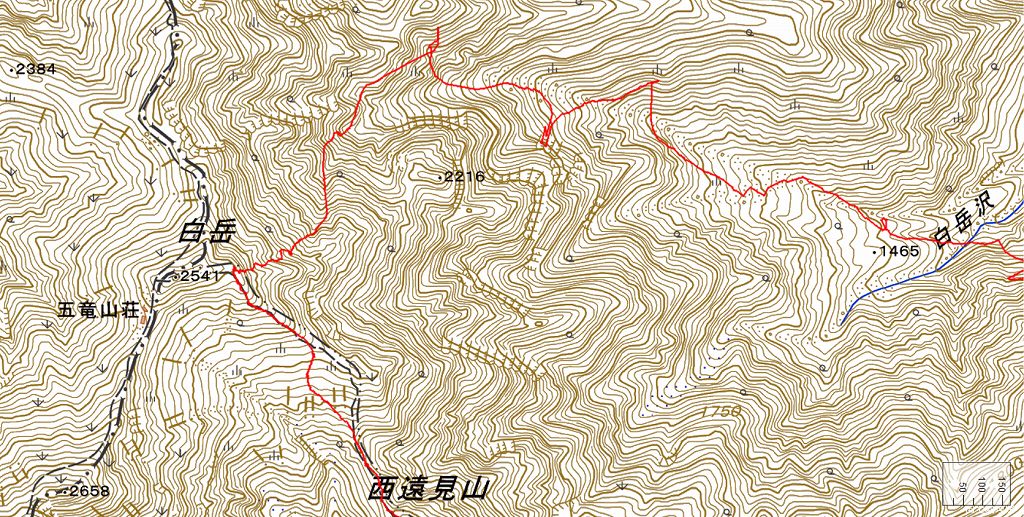 白岳 白岳沢のスキー滑降GPSログ。白岳 白岳沢 スキー滑降 バックカントリー