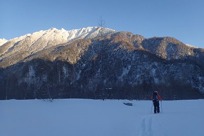 大正池を目指して最後の滑降 焼岳 上堀沢 滑降 山スキー バックカントリー