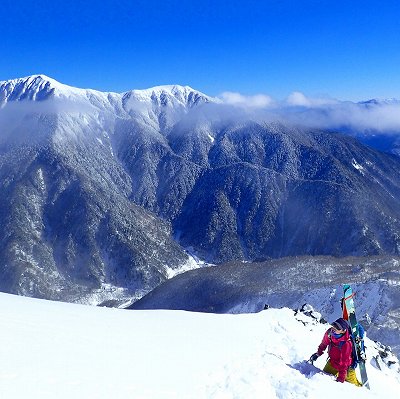 焼岳北峰南尾根を登行 焼岳 上堀沢 滑降 山スキー バックカントリー