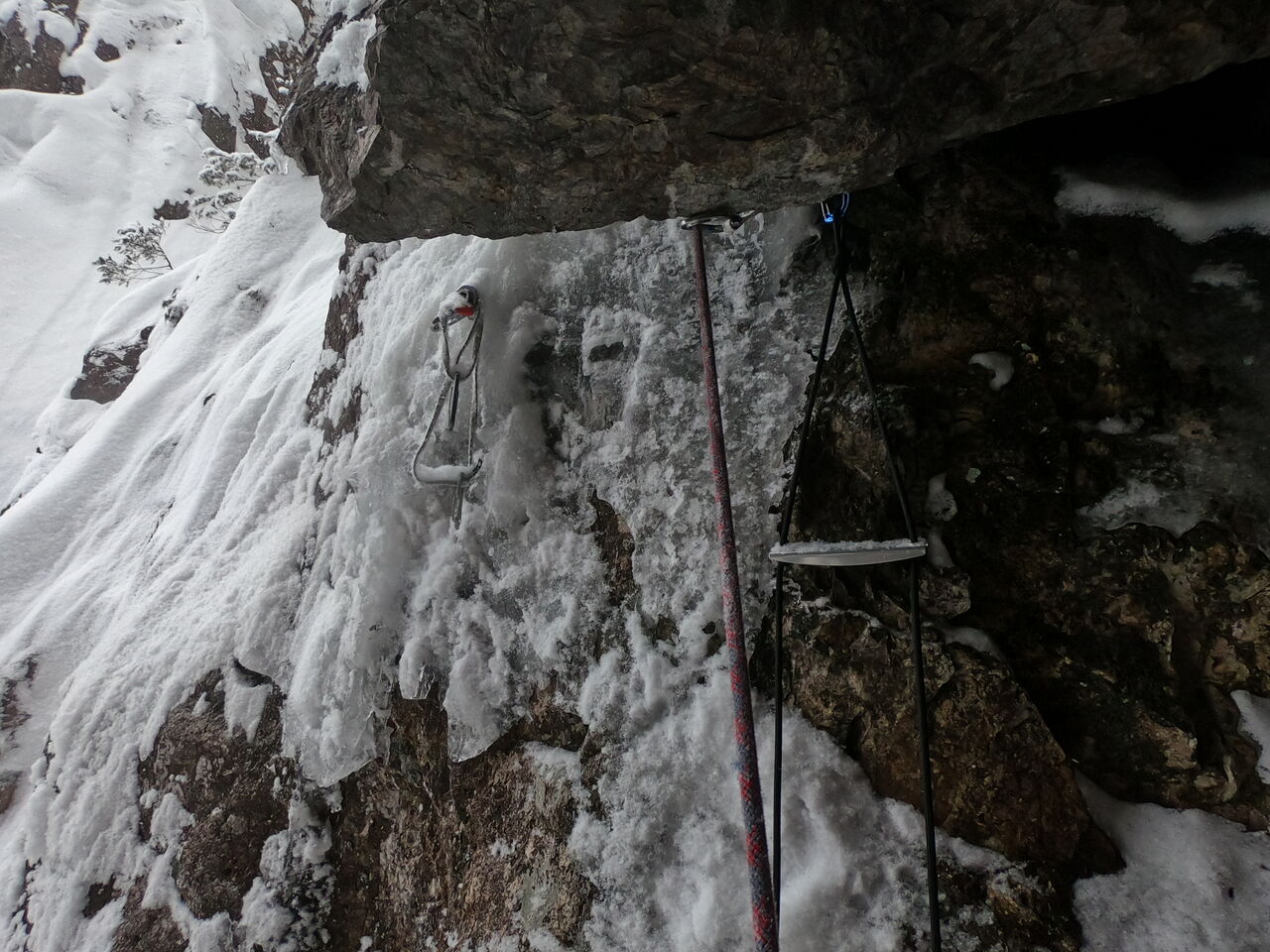 錫杖岳 前衛壁 3ルンゼ 厳冬期 アルパインアイスクライミングBGRV6072