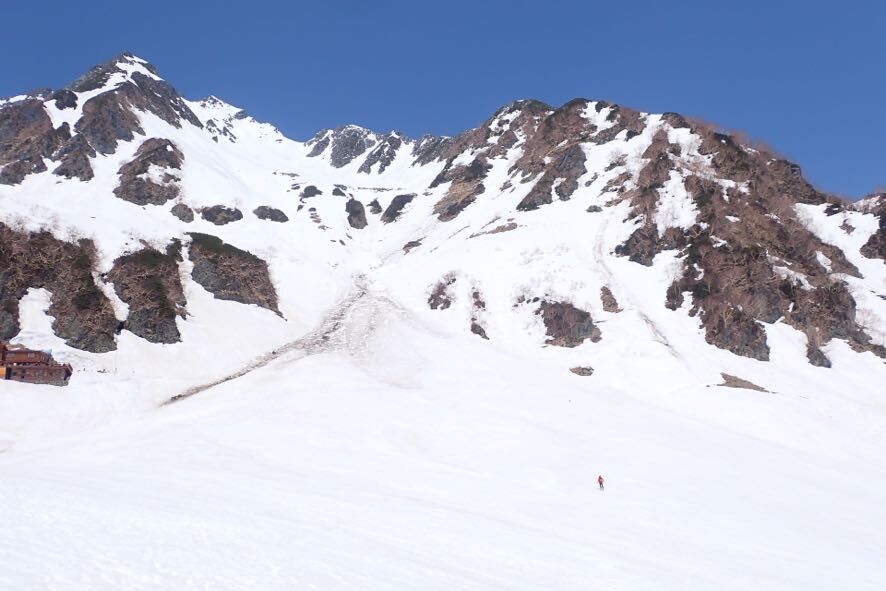 穂高岳 バックカントリー、山スキー、残雪期アルパインクライミング IMG_4657
