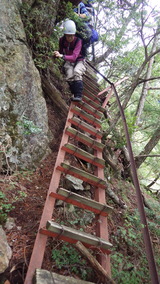 大峰 中ノ川 遡行 沢登り IMGP2365＿帰りのハシゴ場１