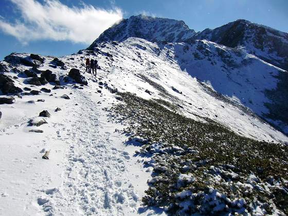 白峰三山 登山 頂上稜線を行く