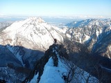 霞沢岳 西尾根 残雪期アルパインクライミング DSCN4028