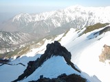 西穂高岳 北西尾根 残雪期アルパインクライミング DSCN4174